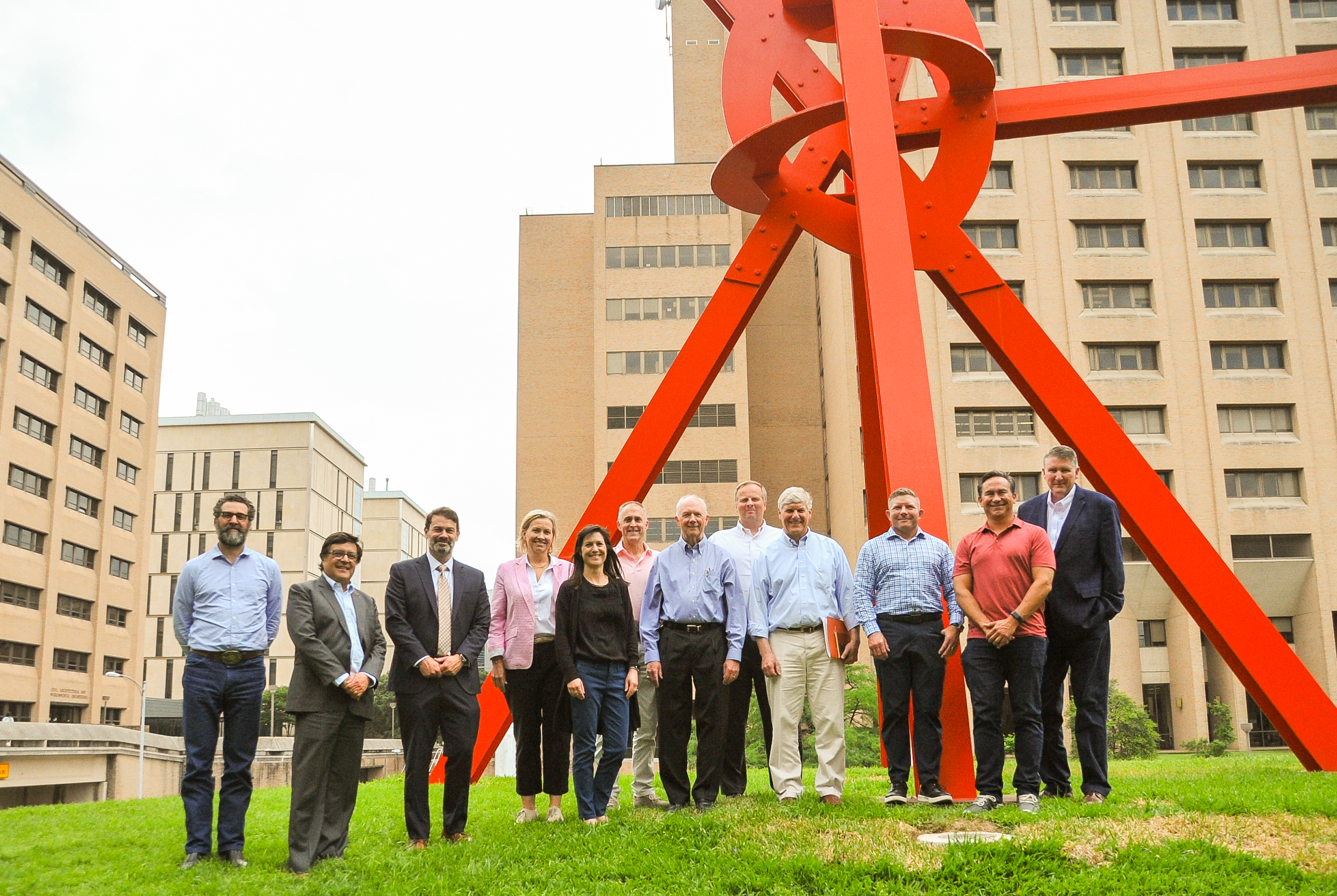 2025 EAC members in front the clock knot on UT campus