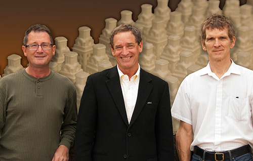 Photo of Carl Deckard and Joe Beaman from an Austin American Newspaper article dating from 1987 announcing the licensing of selective laser sintering technology to an Austin, Texas company named Nova Animation, which later changed its name to DTM.